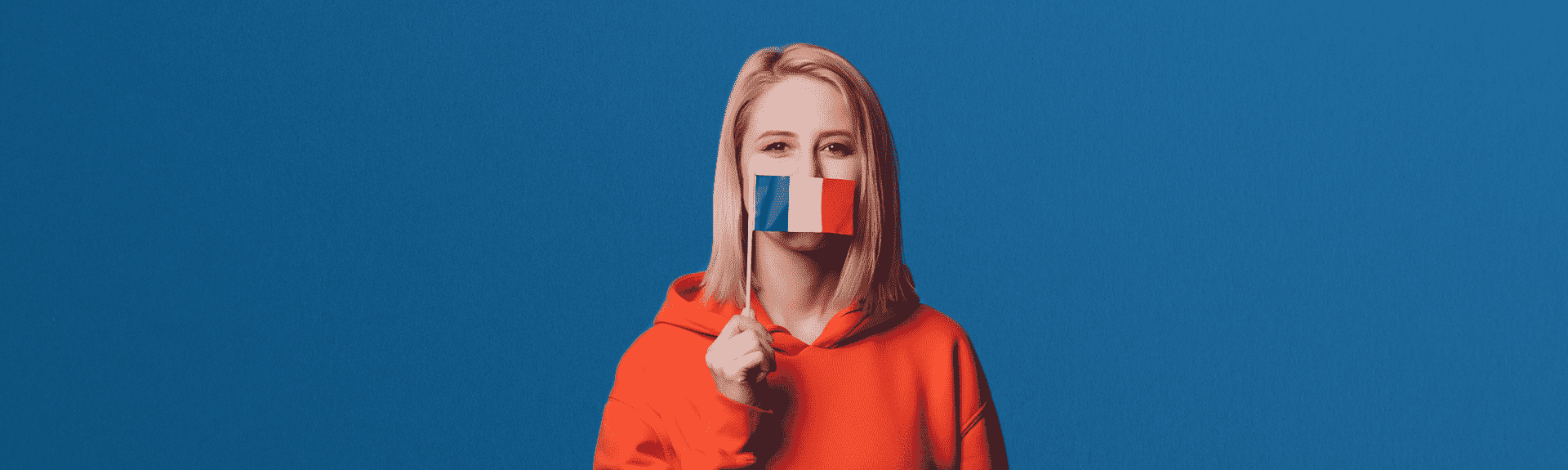 header étudiante avec le drapeau de la France