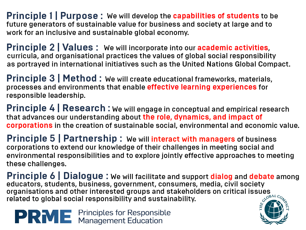 6 principles of PRME